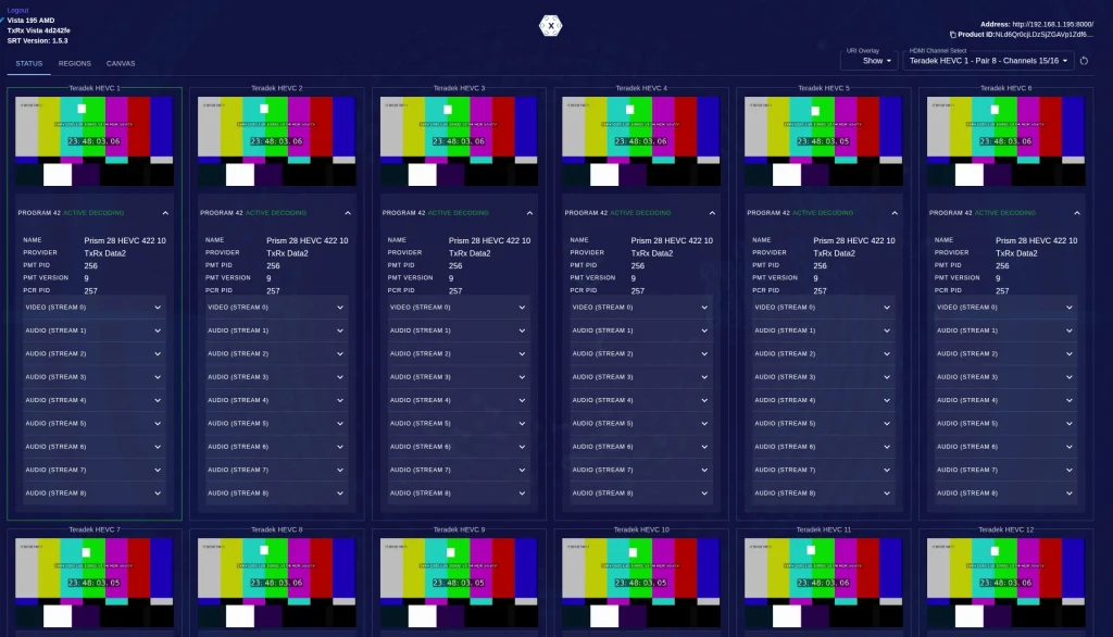 Vista UI Status with Transport Analysis