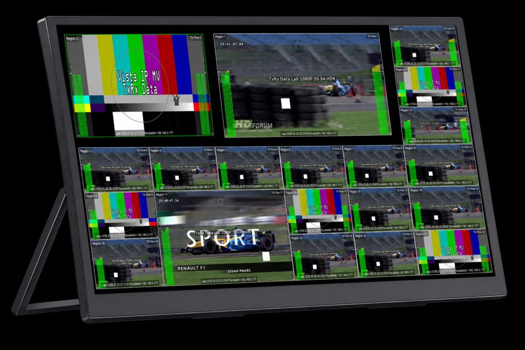 18.4" UHD Monitor showing Vista Canvas